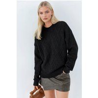 Oversize-Strickpullover mit Rautenmuster