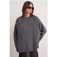 Oversized Crewneck Rippstrick-Pullover