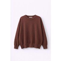 Oversized Rundhals-Strickpullover mit Rippstruktur