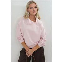 Lockeres Half-Zip Sweatshirt aus Modal-Mix