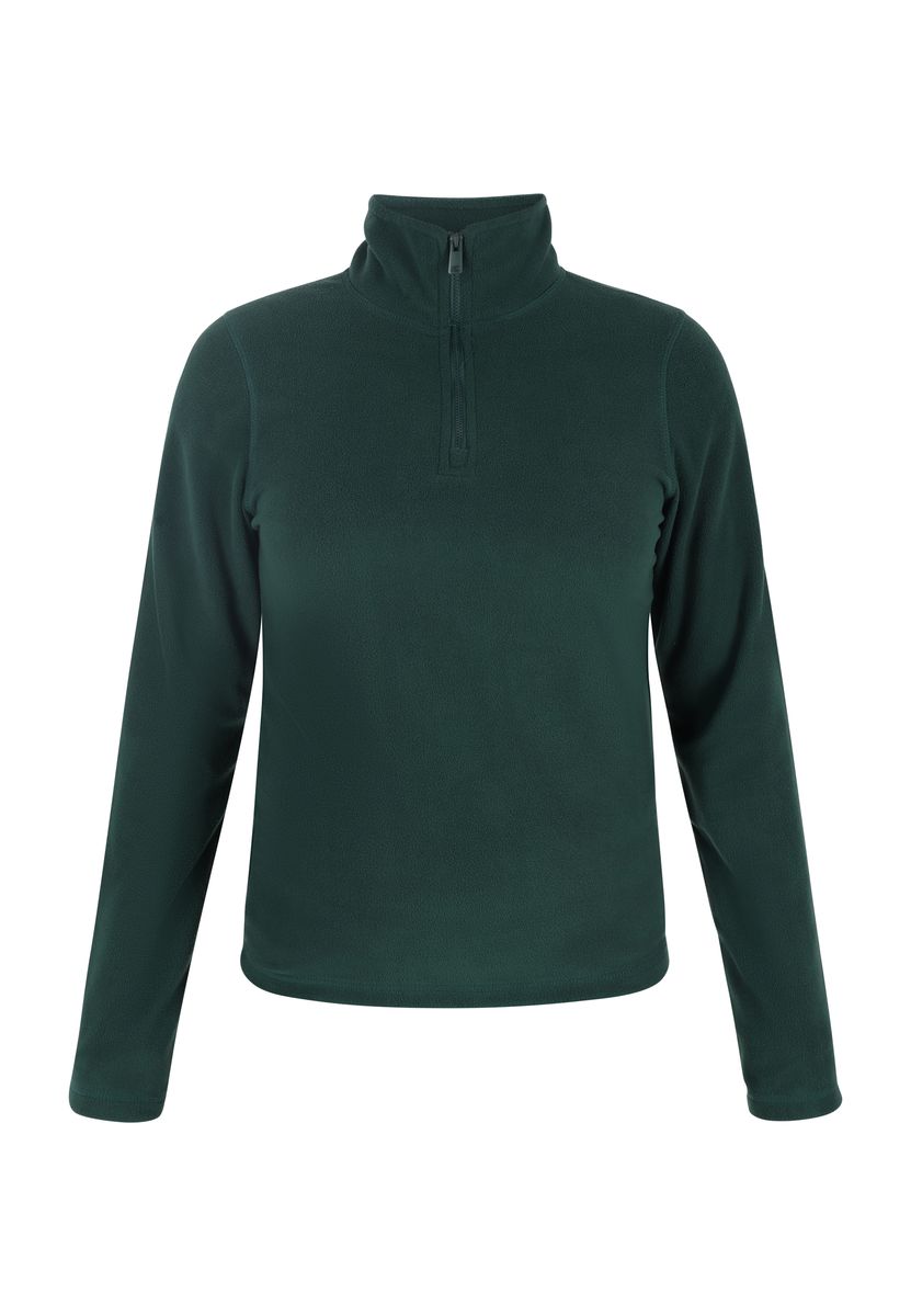 Fleecepullover mit Viertelreißverschluss und Stehkragen