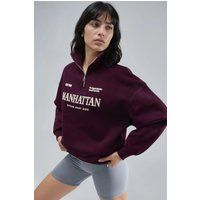 Manhattan Grafik-Viertelreißverschluss-Pullover