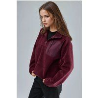 Plüsch-Sweatshirt mit halbem Reißverschluss