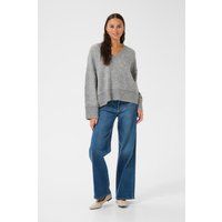 Oversize-Strickpullover mit V-Ausschnitt