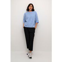 Strukturstrick-Pullover mit Kurzarm