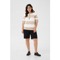Gestreifter Strick-Polo-Pullover