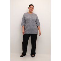 Strukturierter Strickpullover mit Ellenbogenärmeln