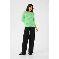 Lockerer Strickpullover mit Lochmuster