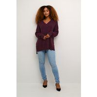 Oversize-Strickpullover mit V-Ausschnitt