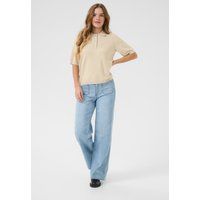 Strukturierter Strick-Polo-Pullover