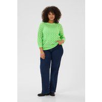 Pointelle-Strickpullover mit Dreiviertelarm