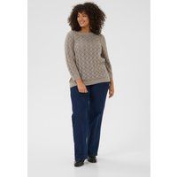 Ajour-Strickpullover mit 3/4-Ärmeln