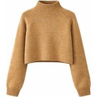 Strukturierter Kurzpullover mit Stehkragen