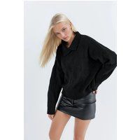 Strukturierter Strickpullover mit Kragen