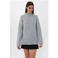 Oversized Strickpullover mit hohem Kragen