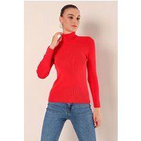 Enger Rollkragenpullover in Rippstrick