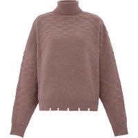 Strukturierter Rollkragenpullover mit Distressed-Details