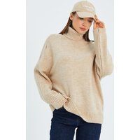 Oversized Rollkragenpullover aus Strick