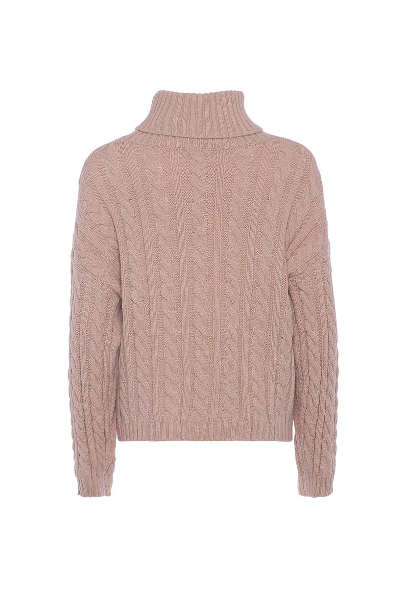 Kuscheliger Rollkragenpullover mit Zopfmuster