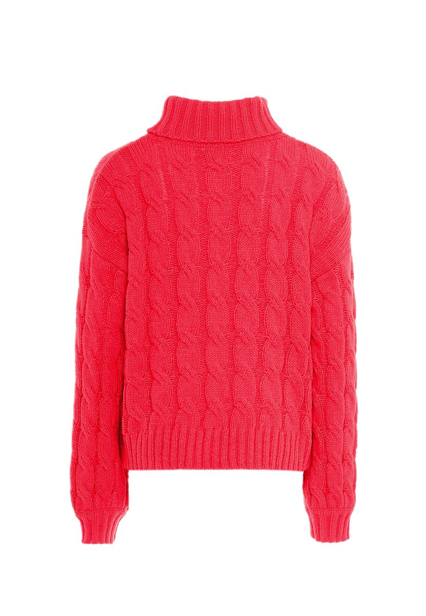 Gemütlicher Zopfmuster-Rollkragenpullover