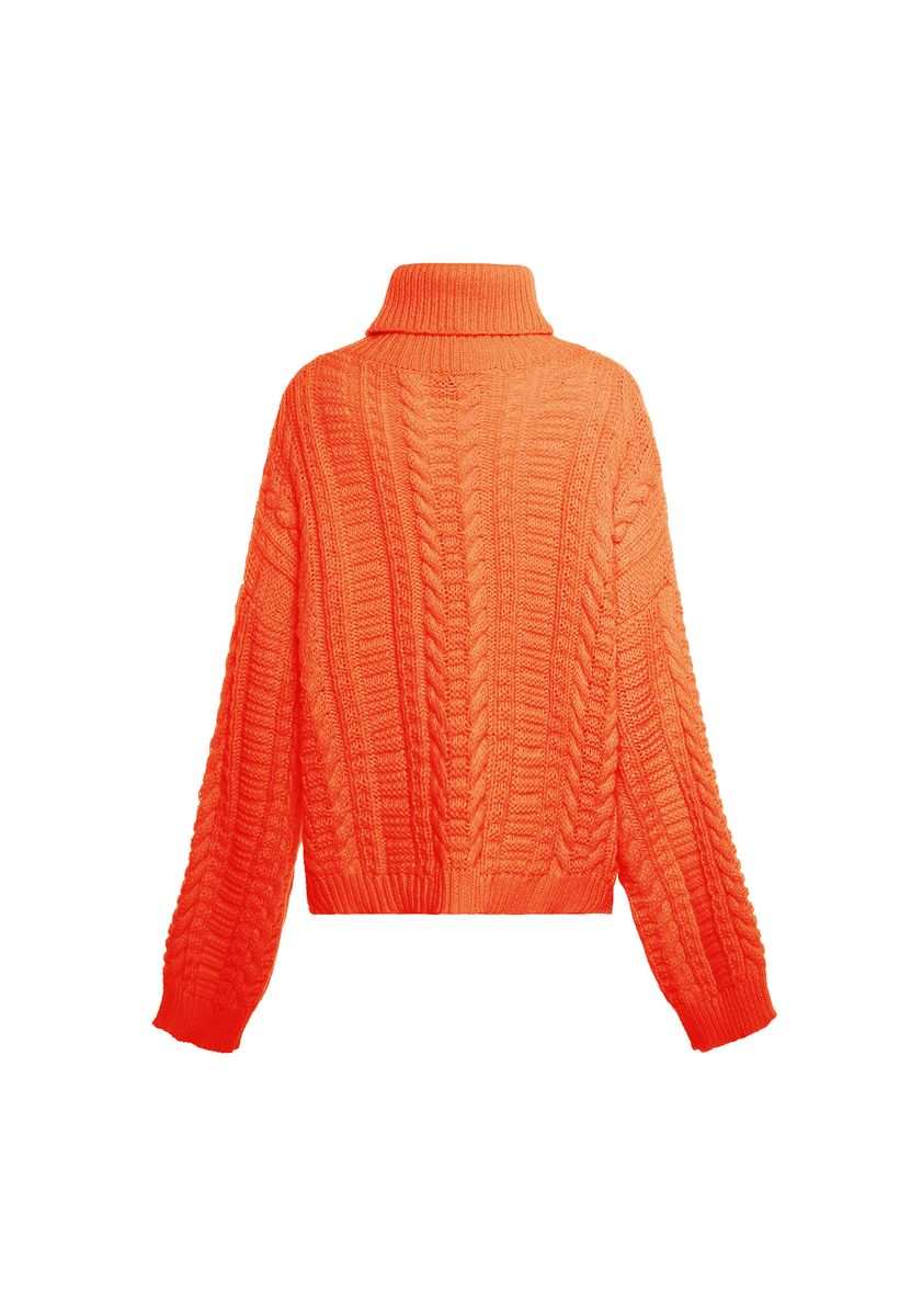 Kuscheliger Zopfstrick-Pullover mit Rollkragen