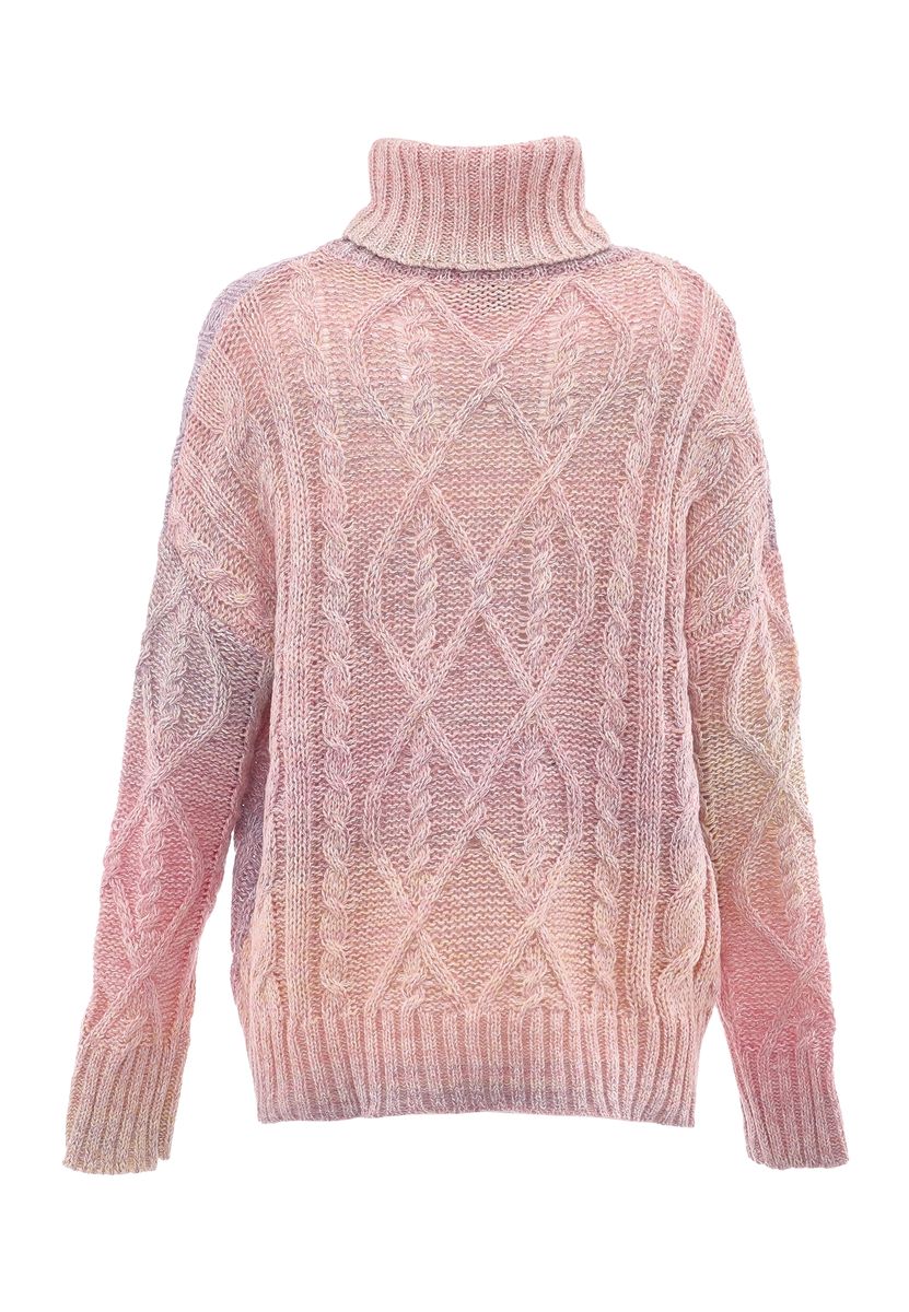 Lässiger Grobstrick-Rollkragenpullover