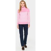Gestreifter Rollkragen-Strickpullover