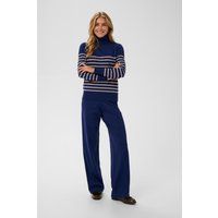 Gestreifter Rollkragenpullover mit lockerer Passform