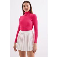 Gerippter Rollkragen-Fit-Pullover