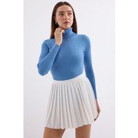 Strukturierter Rollkragenpullover aus Rippstrick