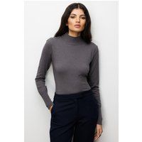 Strickpullover mit Stehkragen und Knöpfen