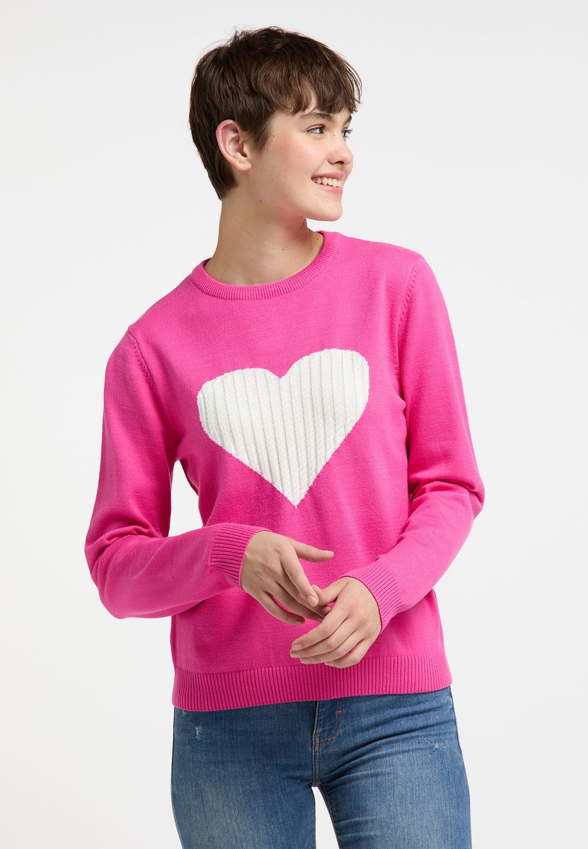 Strickpullover mit Herz-Intarsie