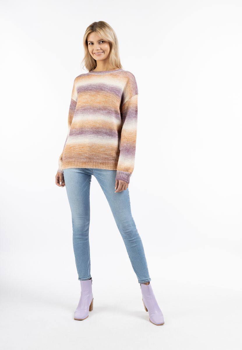 Lockerer Strickpullover mit Farbverlauf