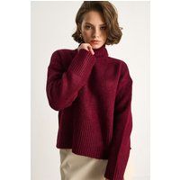 Übergroßer Strickpullover mit Rollkragen