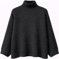 Übergroßer gerippter Stehkragenpullover