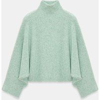 Oversized Rippstrick-Pullover mit Stehkragen
