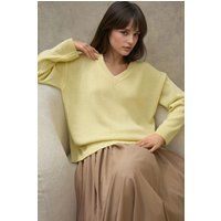 Dick gestrickter V-Ausschnitt Pullover