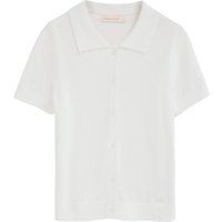 Kurzarm-Cardigan mit Polo-Kragen