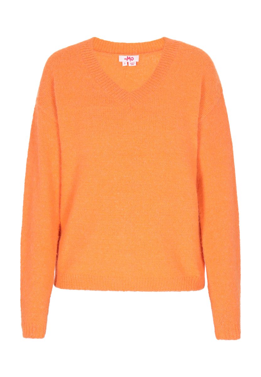 Lockerer V-Ausschnitt Strickpullover