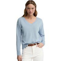 Klassischer Baumwollpullover mit V-Ausschnitt