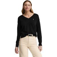 Klassischer V-Ausschnitt Strickpullover aus Baumwolle