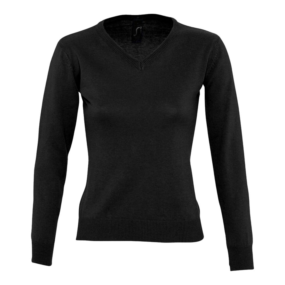 Klassischer Feinstrick-V-Ausschnitt Pullover