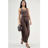 Ärmelloser Modal-Jumpsuit mit weitem Bein