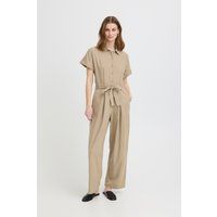 Kurzärmeliger Jumpsuit mit weitem Bein