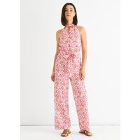 Jumpsuit mit Blumenmuster und Halter-Ausschnitt