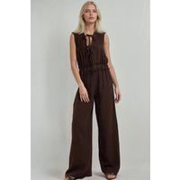 Strukturierter Jumpsuit mit Schnürung
