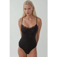 Slim-Fit Body mit Spitzenborte