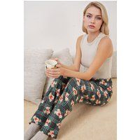 Loungehose mit Teddybär-Karomuster