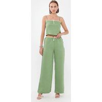 Gestreifte Pyjamahose mit geradem Bein