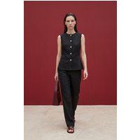 Baumwoll-Popeline Set aus Weste und Hose